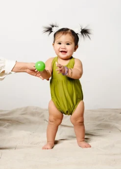Kortni Jeane Olive Green | Baby Romper One-Piece Olive_Green Fashion
