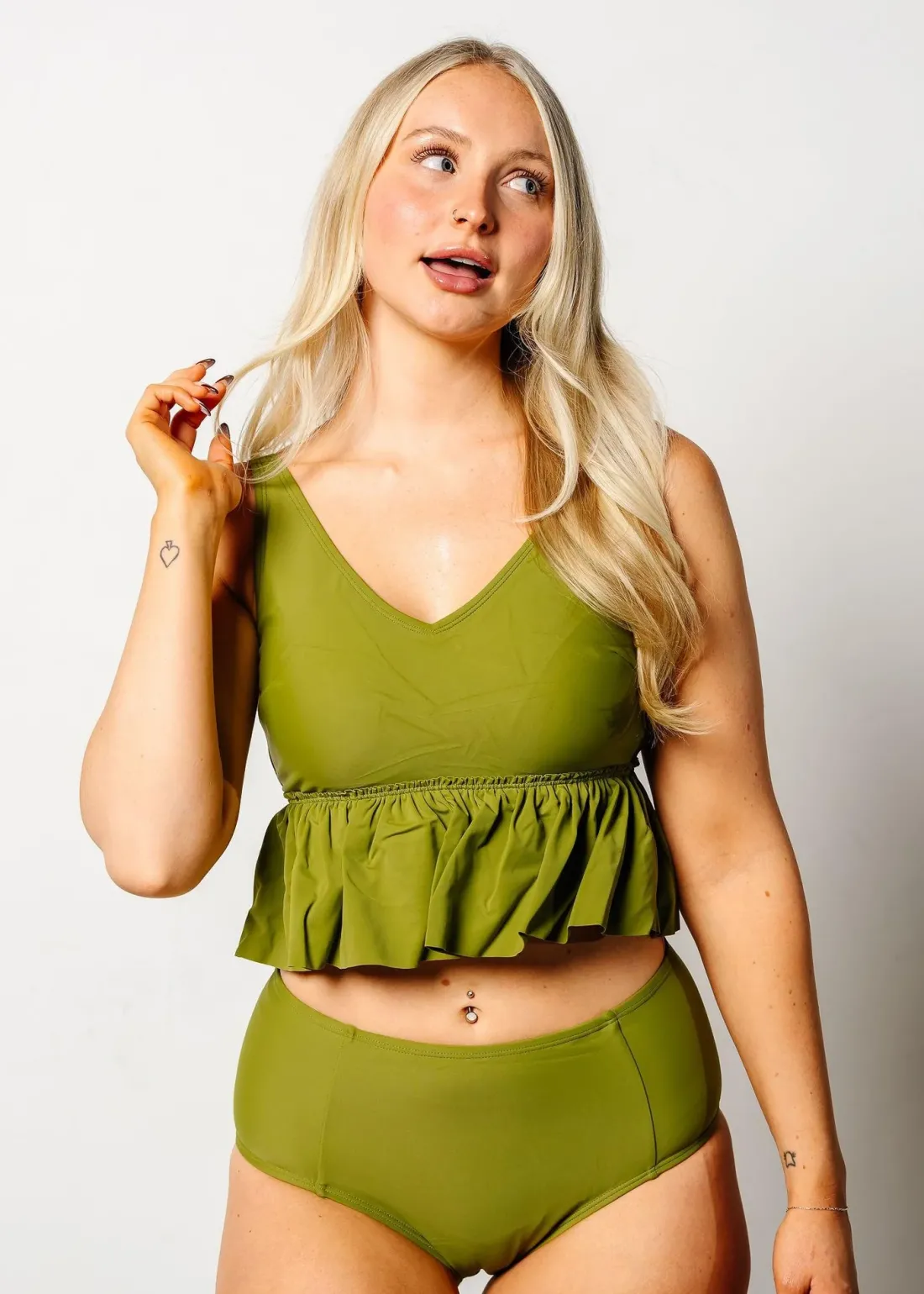 Kortni Jeane Olive Green | Mid-Rise Bottoms Olive_Green Best
