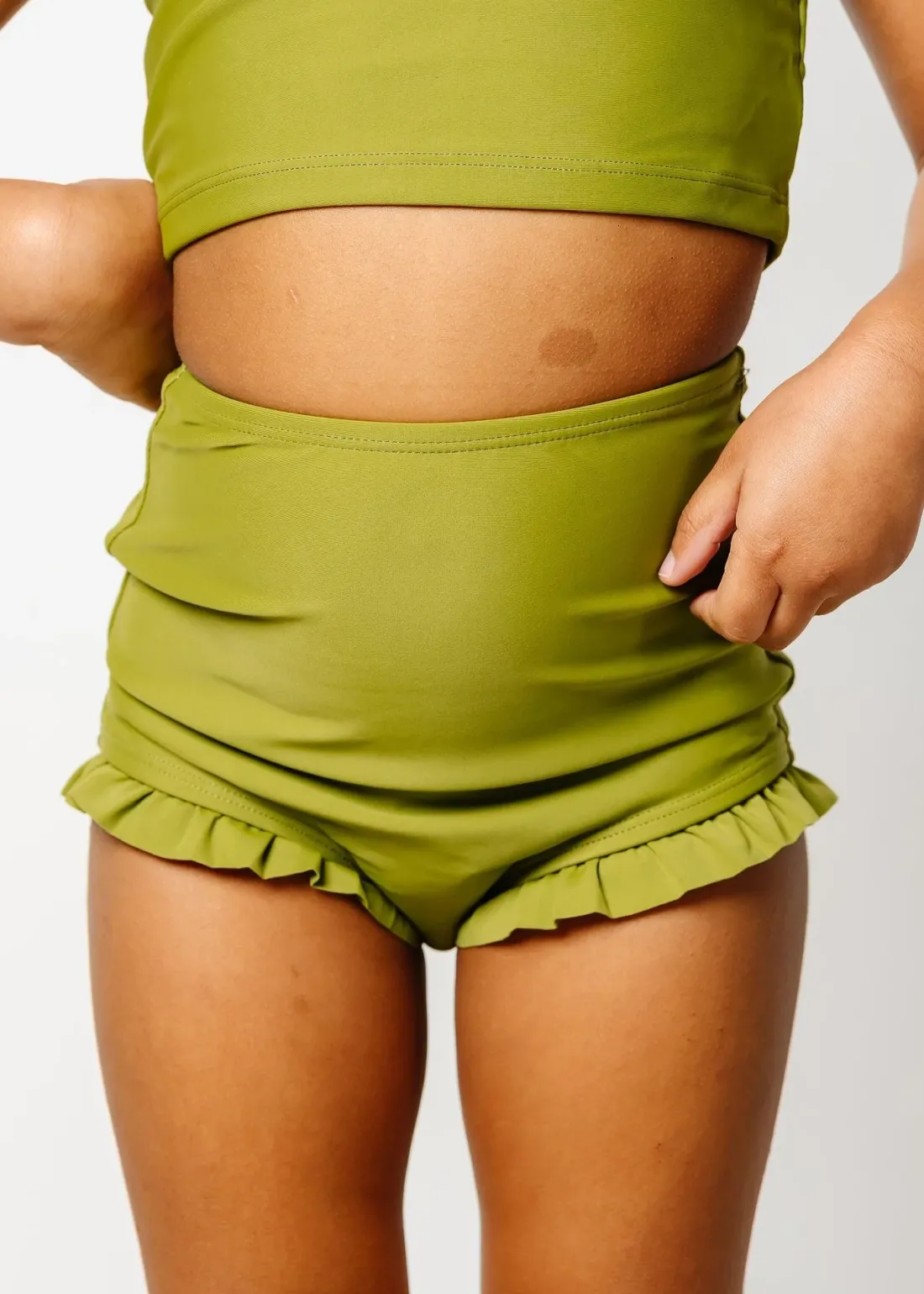 Kortni Jeane Olive Green | Mini All Ruffled Up Bottoms Olive_Green Outlet