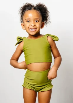 Kortni Jeane Olive Green | Mini All Ruffled Up Bottoms Olive_Green Outlet