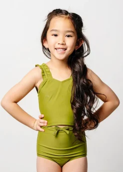 Kortni Jeane Olive Green | Mini Bow Bottoms Olive_Green Fashion