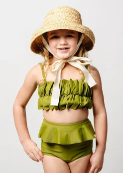 Kortni Jeane Olive Green | Mini Oversized Ruffle Top Olive_Green Hot