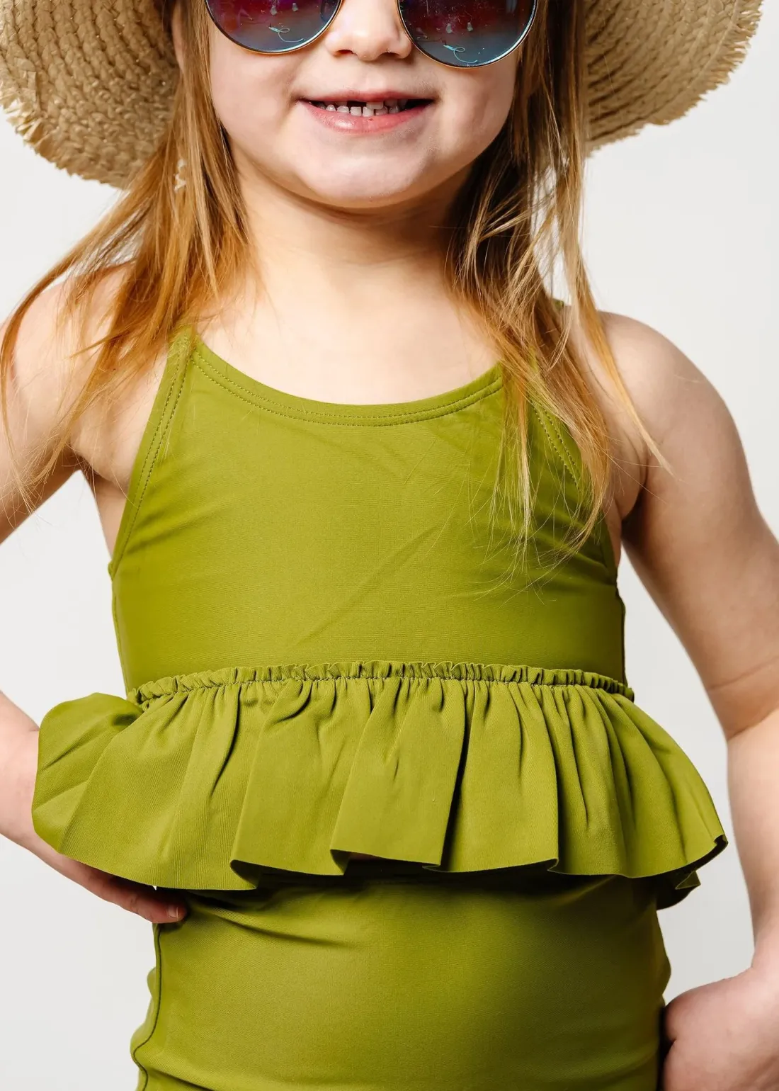 Kortni Jeane Olive Green | Mini Peplum Top Olive_Green Best