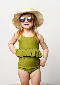 Kortni Jeane Olive Green | Mini Peplum Top Olive_Green Best
