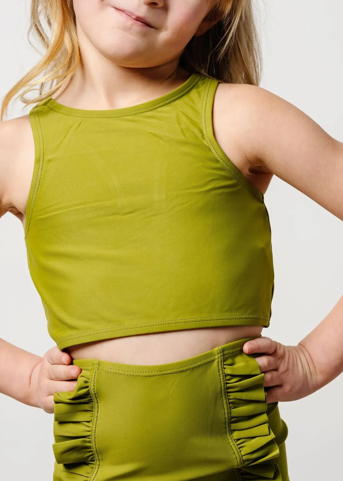 Kortni Jeane Olive Green | Mini Racer Back Top Olive_Green Sale
