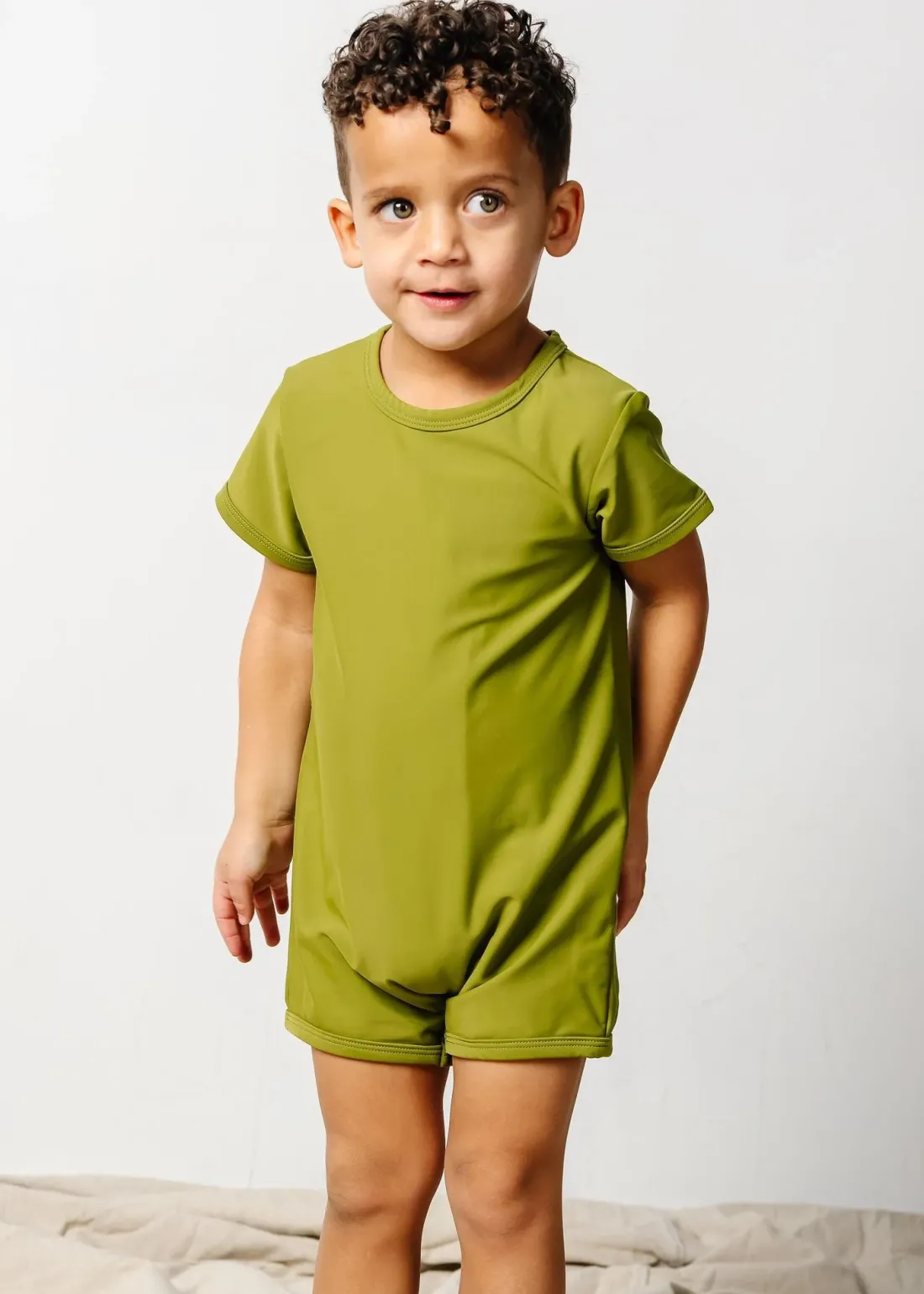 Kortni Jeane Olive Green | Mini Shorties Rashguard (Unisex) Olive_Green Clearance