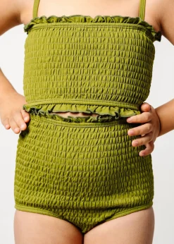 Kortni Jeane Olive Green | Mini Smocked Bottoms Olive_Green Fashion