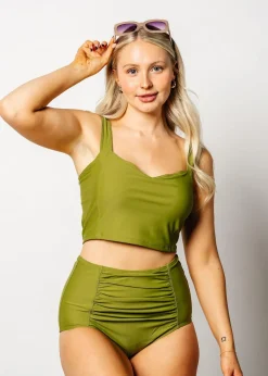 Kortni Jeane Olive Green | Ruched Bottoms 2.0 Olive_Green Clearance