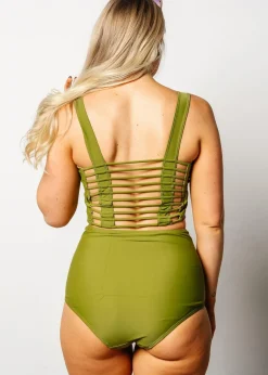 Kortni Jeane Olive Green | Ruched Bottoms 2.0 Olive_Green Clearance