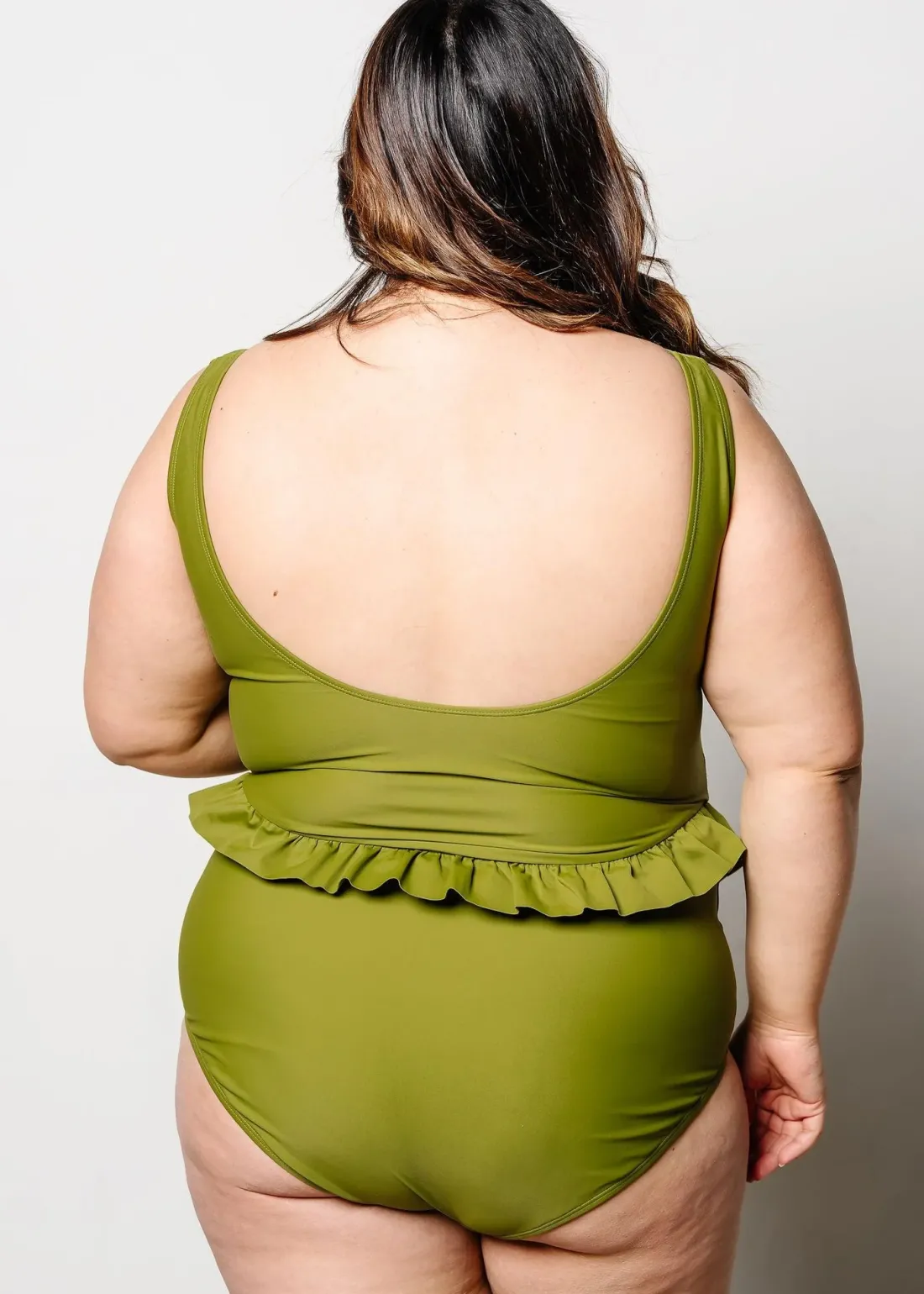 Kortni Jeane Olive Green | Skirted One-Piece Olive_Green Discount