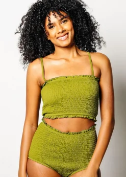 Kortni Jeane Olive Green | Smocked Bottoms Olive_Green Outlet