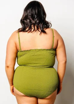 Kortni Jeane Olive Green | Smocked Bottoms Olive_Green Outlet