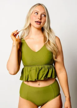 Kortni Jeane Olive Green | V-Neck Top Olive_Green Online