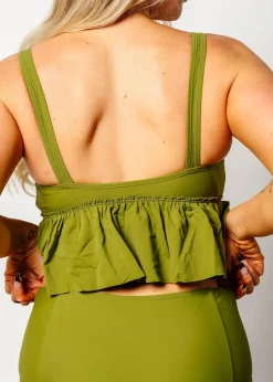 Kortni Jeane Olive Green | V-Neck Top Olive_Green Online