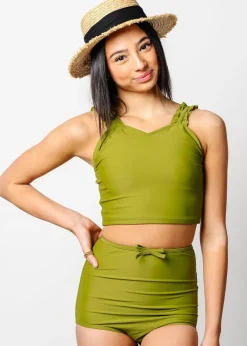 Kortni Jeane Olive Green | Youth Bow Bottoms Olive_Green Outlet