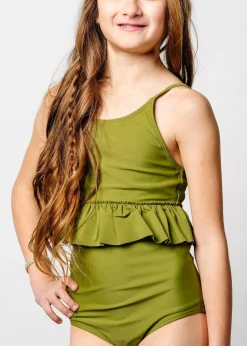 Kortni Jeane Olive Green | Youth High-Waisted Bottoms Olive_Green Outlet