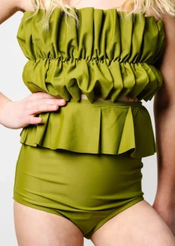 Kortni Jeane Olive Green | Youth Oversized Ruffle Top Olive_Green Fashion