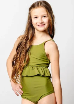 Kortni Jeane Olive Green | Youth Peplum Top Olive_Green Clearance