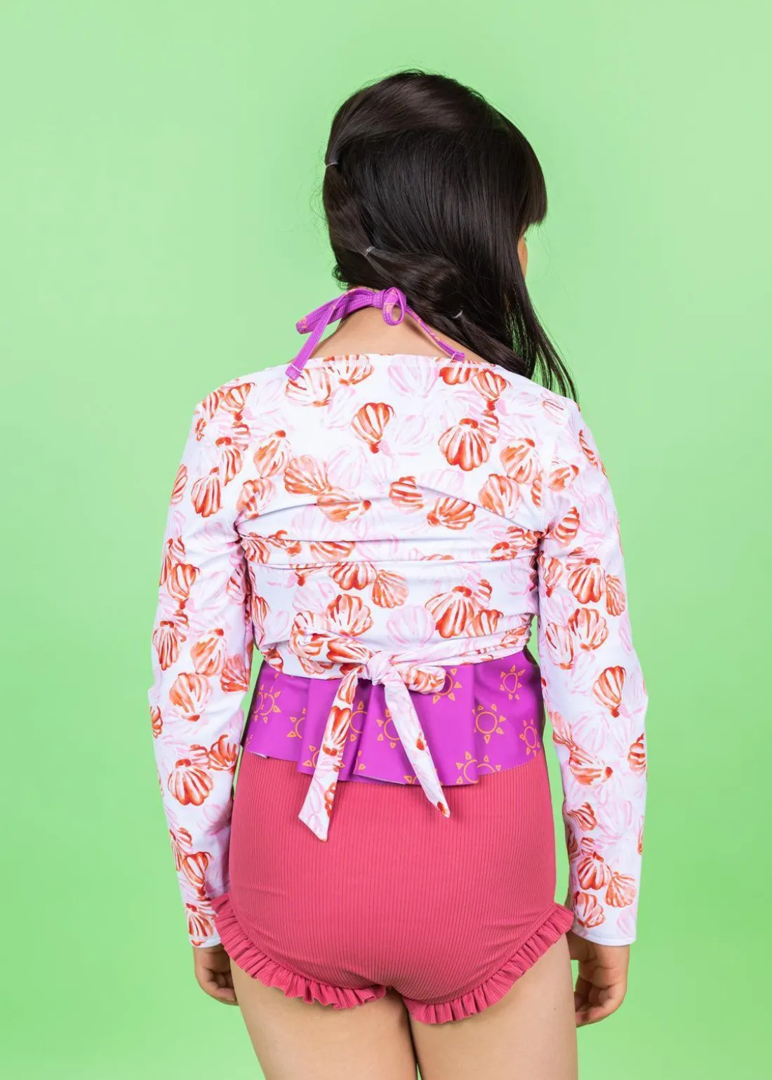 Kortni Jeane Painted Clams | Youth Wrap Top Rashguard PaintedClams New