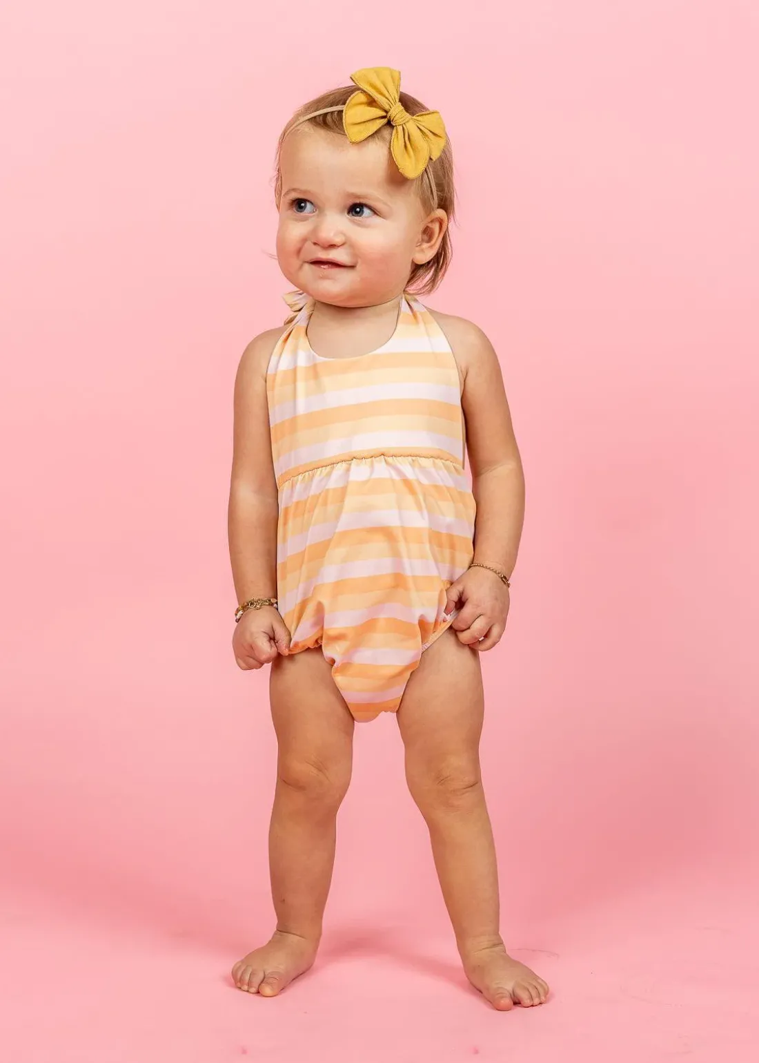 Kortni Jeane Peachy Stripe | Baby Romper One-Piece PeachyStripe Online