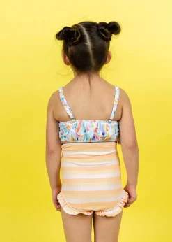 Kortni Jeane Peachy Stripe | Mini All Ruffled Up Bottoms PeachyStripe Hot