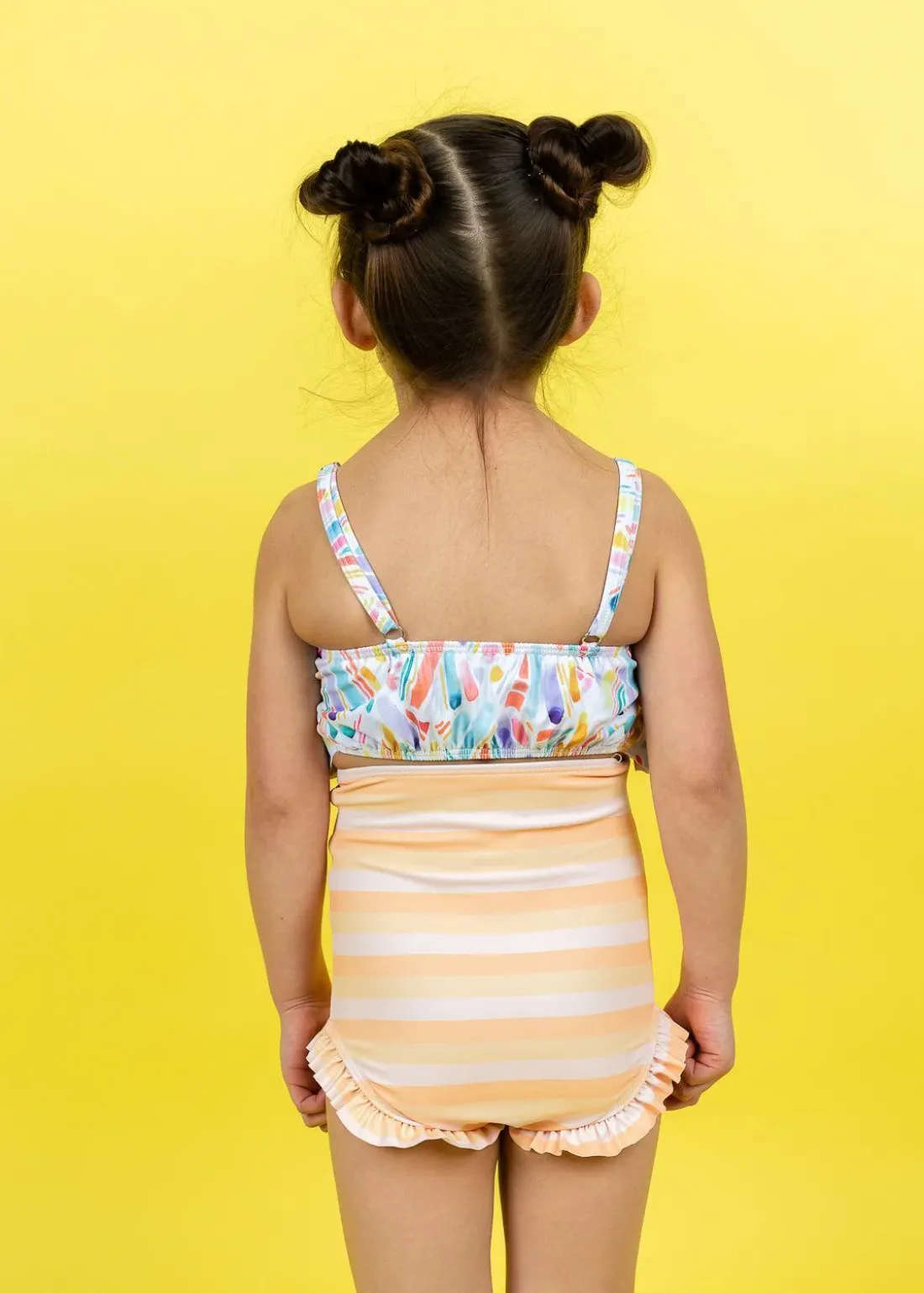 Kortni Jeane Peachy Stripe | Mini All Ruffled Up Bottoms PeachyStripe Hot