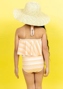 Kortni Jeane Peachy Stripe | Mini Down in Front Ruffle Bottoms PeachyStripe Clearance