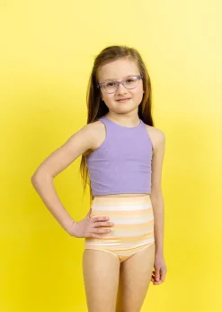 Kortni Jeane Peachy Stripe | Mini High-Waisted Bottoms PeachyStripe Clearance