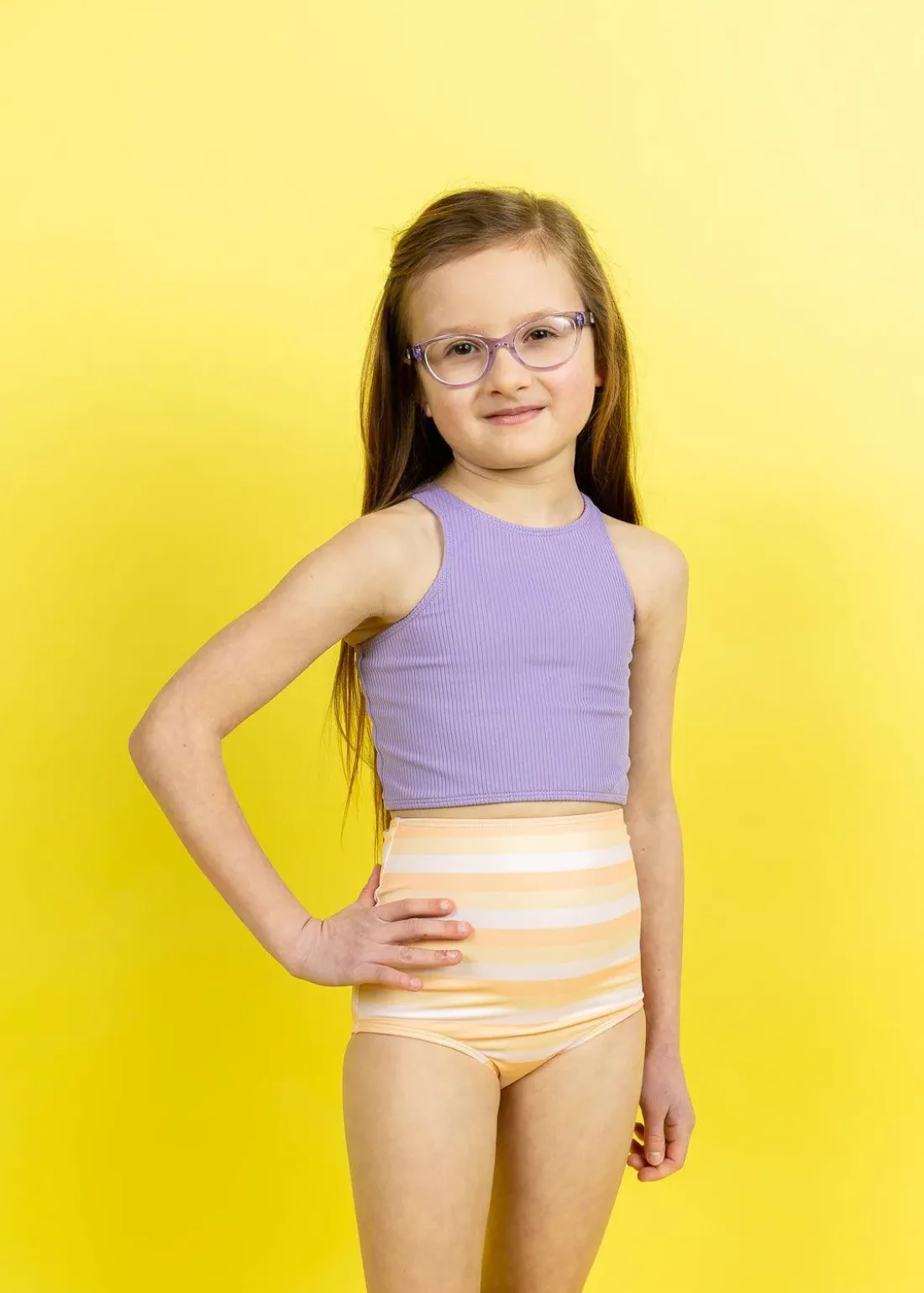 Kortni Jeane Peachy Stripe | Mini High-Waisted Bottoms PeachyStripe Clearance
