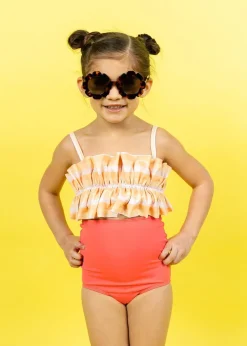 Kortni Jeane Peachy Stripe | Mini Oversized Ruffle Top PeachyStripe New