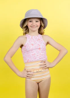 Kortni Jeane Peachy Stripe | Youth Mid-Ruffle Bottoms PeachyStripe Clearance