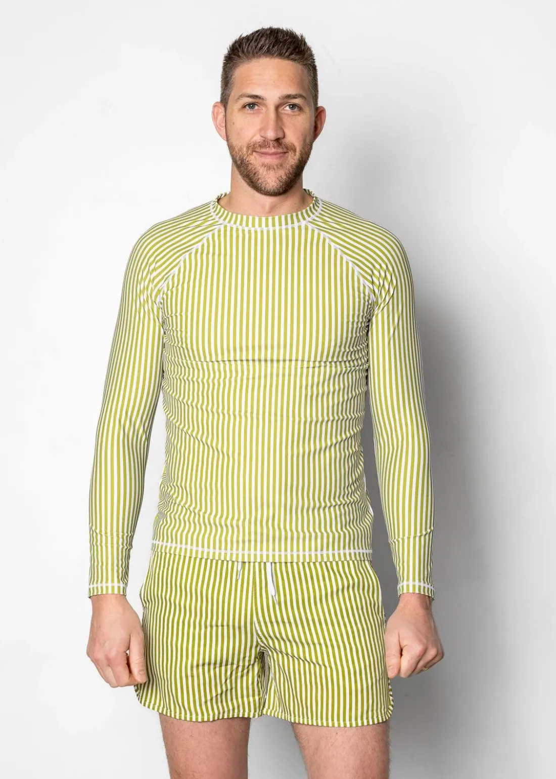 Kortni Jeane Pear Stripes | Mens Rashguard Top PearStripes Sale