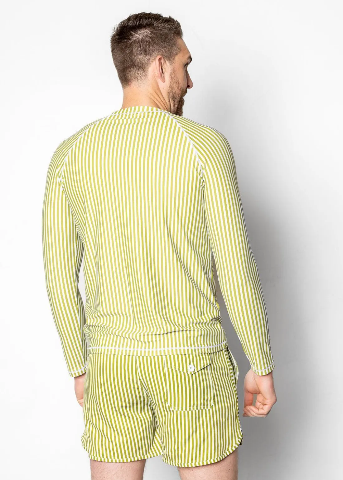 Kortni Jeane Pear Stripes | Mens Rashguard Top PearStripes Sale