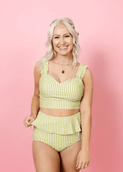 Kortni Jeane Pear Stripes | Peplum Bottoms PearStripes Sale