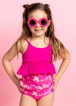 Kortni Jeane Pink Blooms | Mini Mid-Ruffle Bottoms PinkBlooms Best