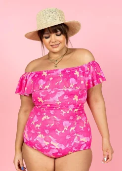 Kortni Jeane Pink Blooms | Ruffled Around Top PinkBlooms Outlet