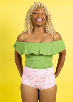 Kortni Jeane Pink Daisies | Ruched Bottoms 2.0 PinkDaisies Clearance