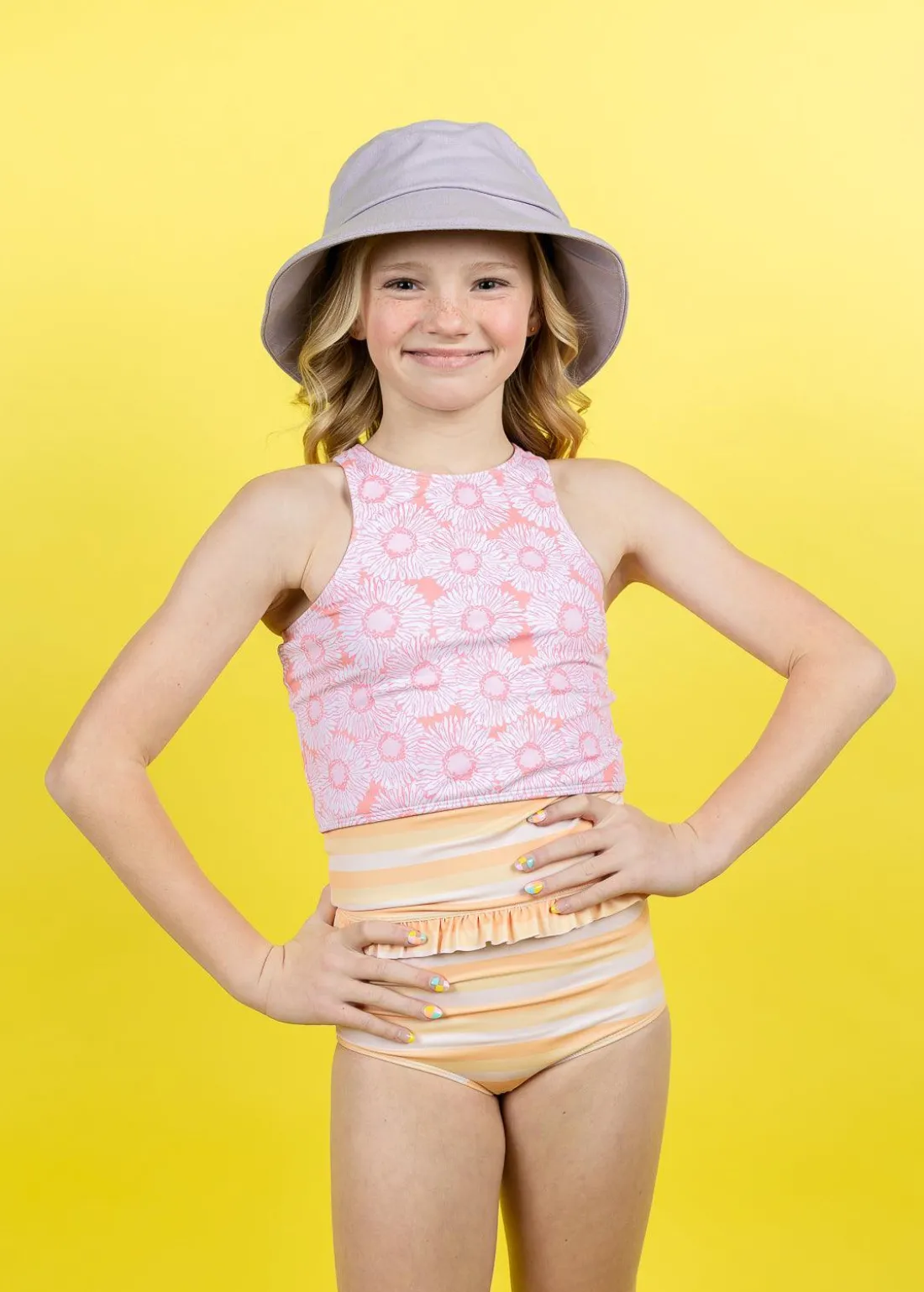Kortni Jeane Pink Daisies | Youth Racer Back Top PinkDaisies Sale