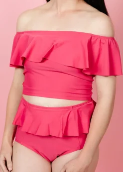 Kortni Jeane Pink Raspberry | Peplum Bottoms PinkRaspberry Clearance