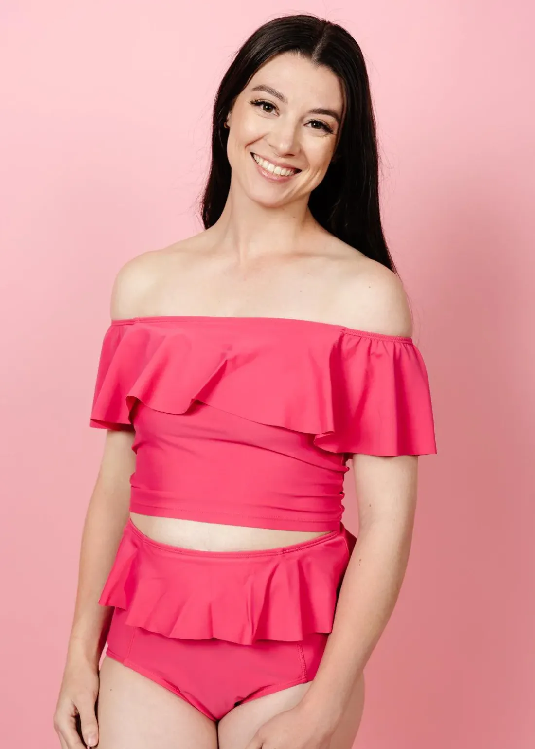 Kortni Jeane Pink Raspberry | Peplum Bottoms PinkRaspberry Clearance
