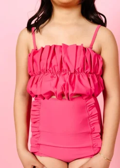 Kortni Jeane Pink Raspberry | Youth Down in Front Ruffle Bottoms PinkRaspberry Hot