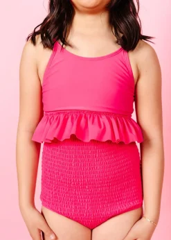 Kortni Jeane Pink Raspberry | Youth Smocked Bottoms PinkRaspberry Discount
