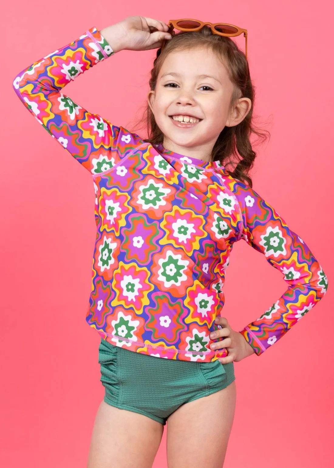 Kortni Jeane Psychedelic Flower | Mini Rashguard Top (Unisex) PsychedelicFlower Online