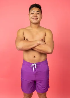 Kortni Jeane | Mens Swim Trunks Purple Clearance