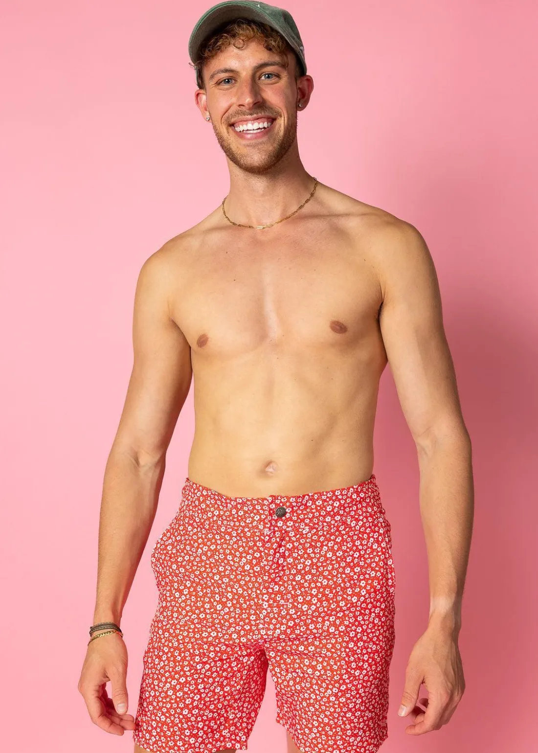 Kortni Jeane Red Ditsy Floral | Mens Boardies RedDitsyFloral Discount