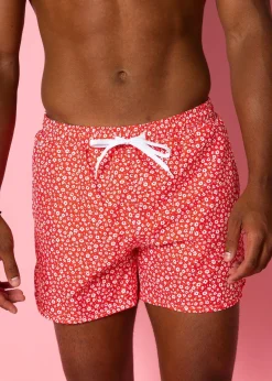 Kortni Jeane Red Ditsy Floral | Mens Retro Shorties RedDitsyFloral New