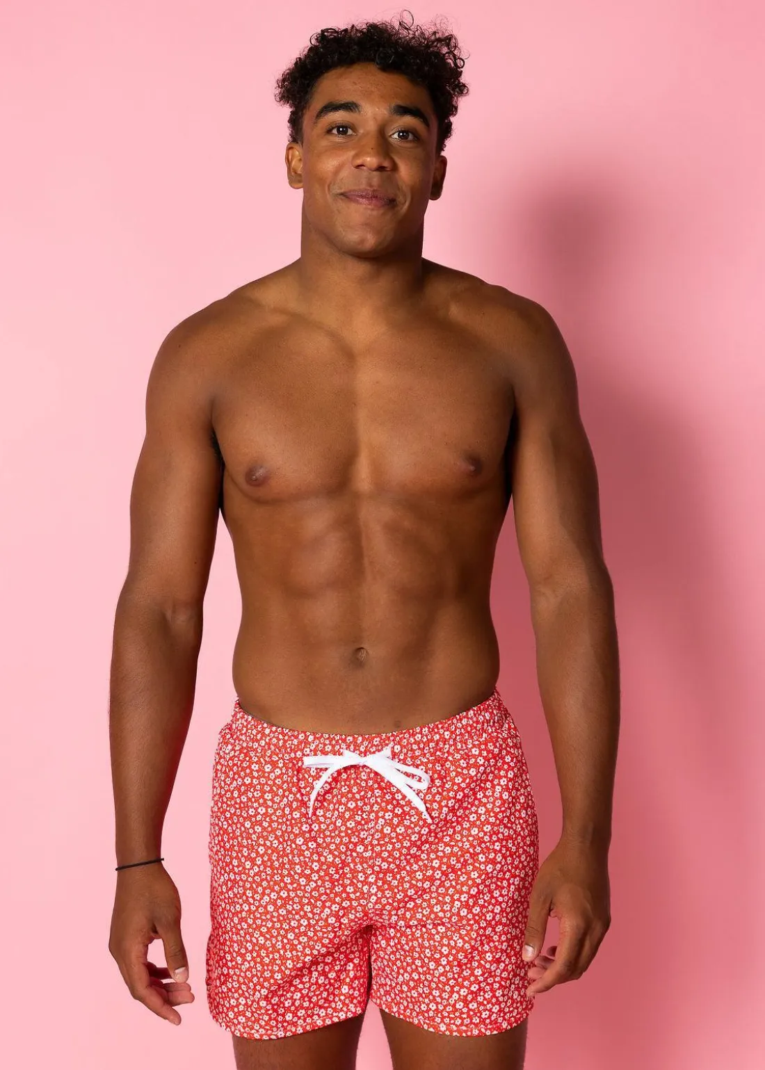 Kortni Jeane Red Ditsy Floral | Mens Retro Shorties RedDitsyFloral New