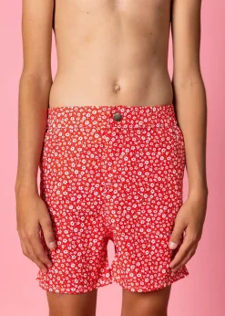Kortni Jeane Red Ditsy Floral | Youth Boardies RedDitsyFloral Discount