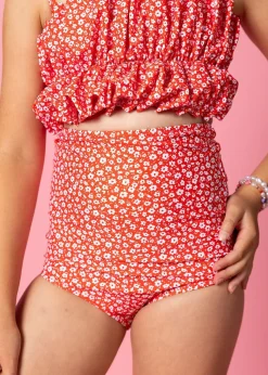 Kortni Jeane Red Ditsy Floral | Youth High-Waisted Bottoms RedDitsyFloral New