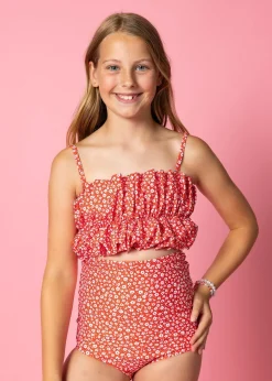 Kortni Jeane Red Ditsy Floral | Youth Oversized Ruffle Top RedDitsyFloral Hot